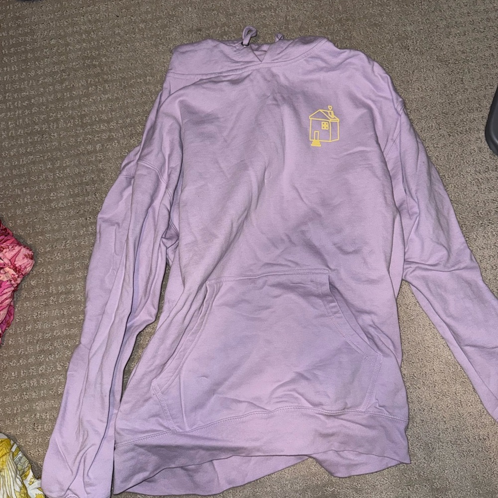 Lavender Hoodie with Yellow Graphic